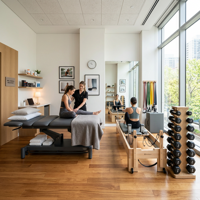 Clean and bright clinical wellness and recovery room